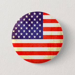 American flag button badge in red white and blue