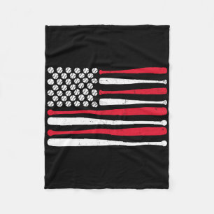 American Flag Bysebyll Usa Vintage Bysebyll Sport Fleece Blanket