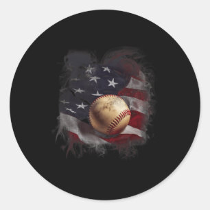 American Flag Bysebyll Vintage 4th Of July Usa Pat Classic Round Sticker