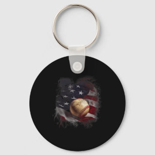 American Flag Bysebyll Vintage 4th Of July Usa Pat Key Ring
