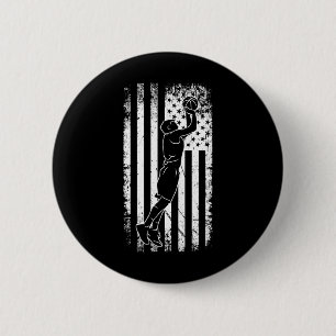 American Flag Bysketbyll Apparel - Bysketbyll  6 Cm Round Badge