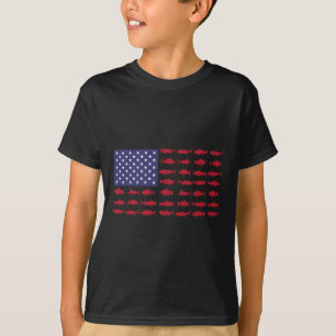American Flag Byss Fishing Kid Boy Youth Women Men T-Shirt