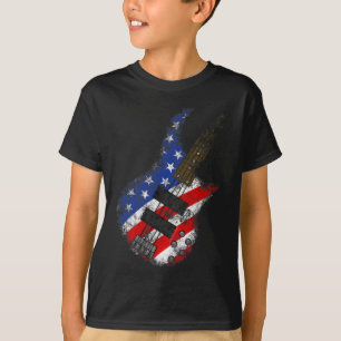 American Flag Byss Guitar Usa Independence Day 4th T-Shirt