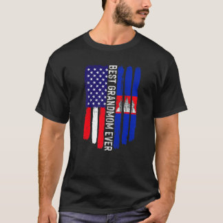 American Flag & Cambodia Flag Best Grandmom Ever F T-Shirt