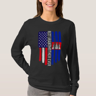 American Flag & Cambodia Flag Best Grandmother Eve T-Shirt