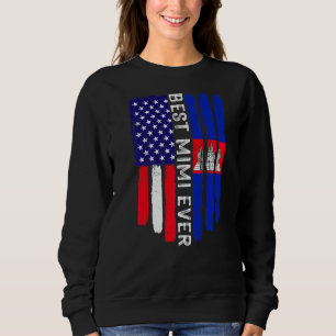 American Flag & Cambodia Flag Best Mimi Ever Famil Sweatshirt