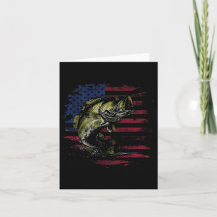 American Flag Camo B Fish Fishing Fisherman (on Ba Card