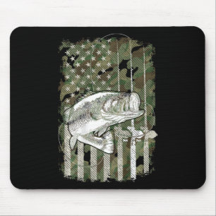 American Flag Camo B Fish Fishing (on Ck) For Fish Mouse Pad