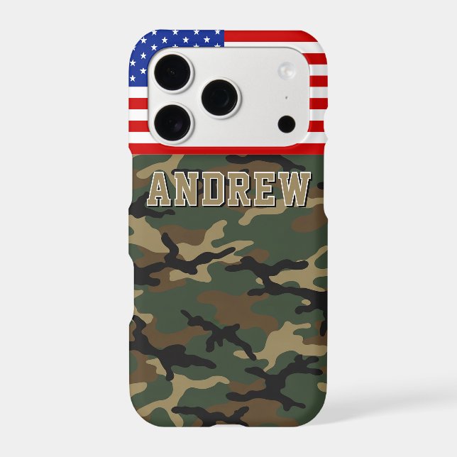 American Flag Camo Custom Name  (Back)