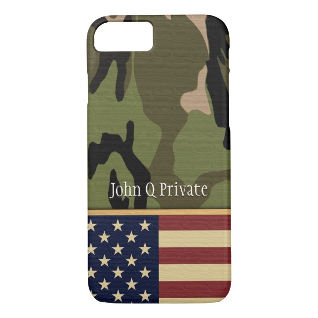American Flag Camo Name template Case-Mate iPhone Case (Back)