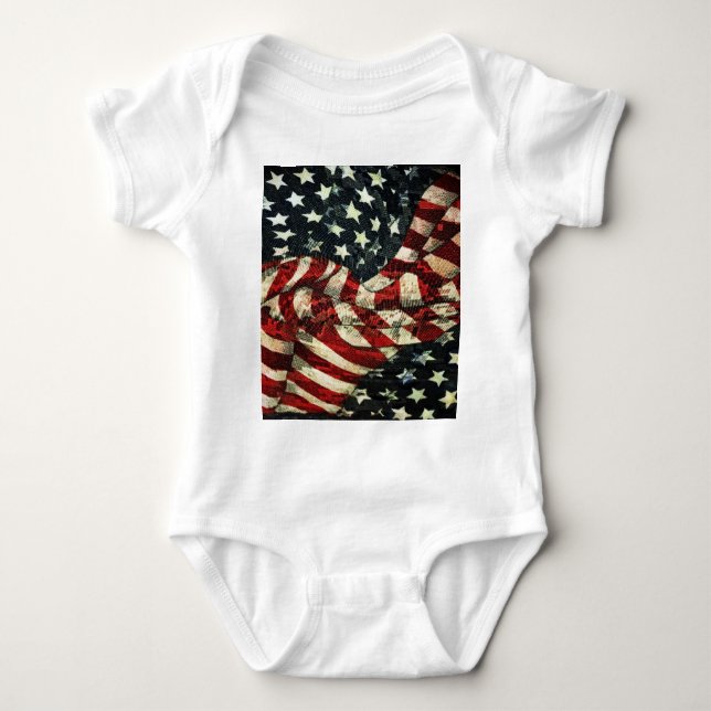 American Flag-Camouflage by Shirley Taylor Baby Bodysuit (Front)