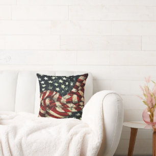 American Flag-Camouflage by Shirley Taylor Cushion