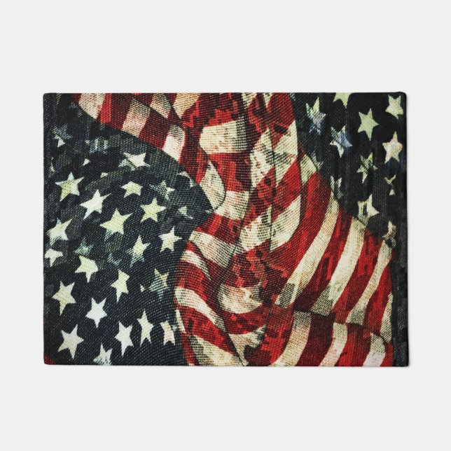 American Flag-Camouflage by Shirley Taylor Doormat (Front)