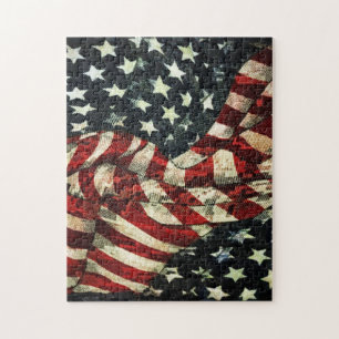 American Flag-Camouflage by Shirley Taylor Jigsaw Puzzle