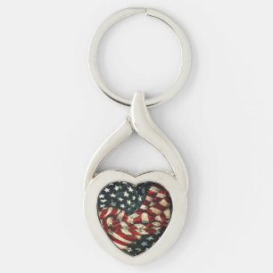 American Flag-Camouflage by Shirley Taylor Key Ring