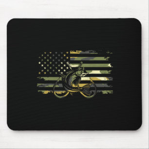American Flag Camouflage Fishing Apparel - Fishing Mouse Pad