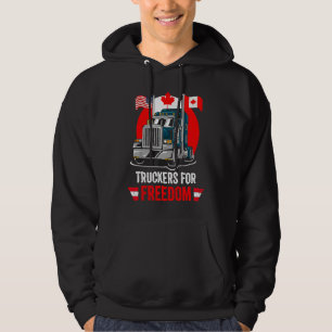 American Flag Canada Flag Freedom Convoy 2022 TRUC Hoodie