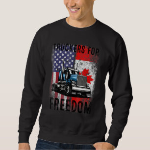 American Flag Canada Flag Freedom Convoy 2022 Truc Sweatshirt
