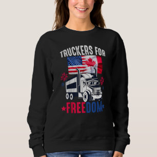 American Flag Canada Flag Freedom Convoy 2022 TRUC Sweatshirt
