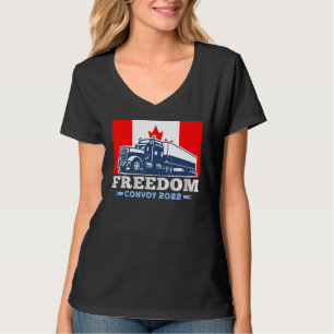 American Flag Canada Flag Freedom Convoy 2022 Truc T-Shirt
