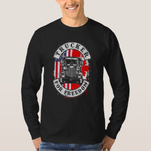 American Flag Canada Flag Freedom Convoy 2022 Truc T-Shirt