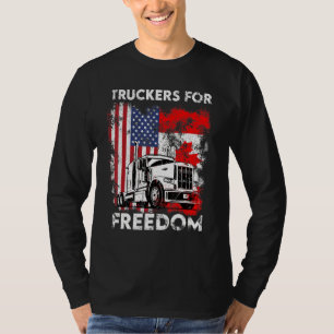 American Flag Canada Flag Freedom Convoy 2022 Truc T-Shirt