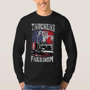 American Flag Canada Freedom Convoy 2022 Trucker D T-Shirt