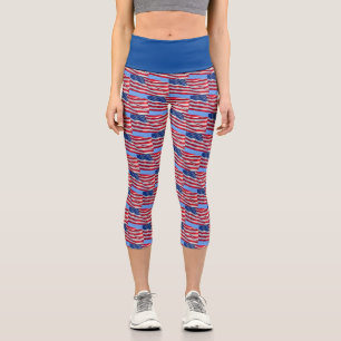 American Flag Capri Leggings