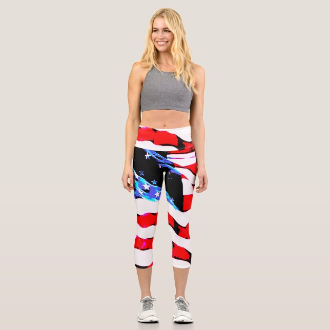 American flag capri leggings (Front)