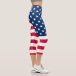 American Flag Capri Leggings USA<br><div class="desc">USA - United States of America - Flag - Patriotic - independence day - July 4th - Customisable - Choose / Add Your Unique Text / Colour / Image - Make Your Special Gift - Resize and move or remove and add elements / image with customisation tool. You can also...</div>