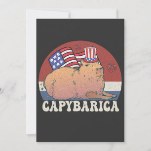 American Flag Capybara Lover Capybarica 4th   Holiday Card