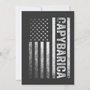 American Flag Capybara Lover Funny Capybarica 4th Thank You Card
