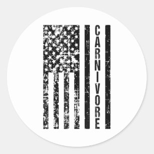 American Flag Carnivore Meat Eater Classic Round Sticker