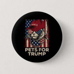 American Flag Cat Lives Problem Trump 2024 6 Cm Round Badge