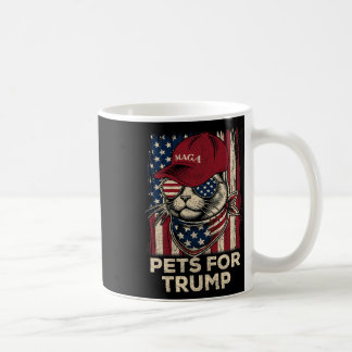 American Flag Cat Lives Problem Trump 2024  Coffee Mug
