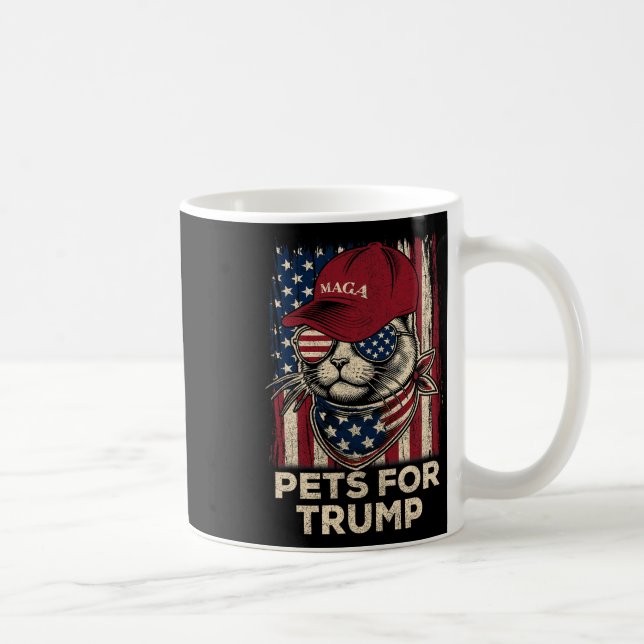 American Flag Cat Lives Problem Trump 2024  Coffee Mug (Right)
