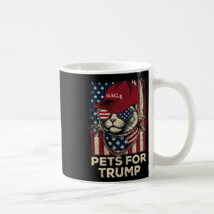 American Flag Cat Lives Problem Trump 2024 Coffee Mug