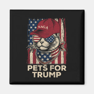 American Flag Cat Lives Problem Trump 2024  Magnet