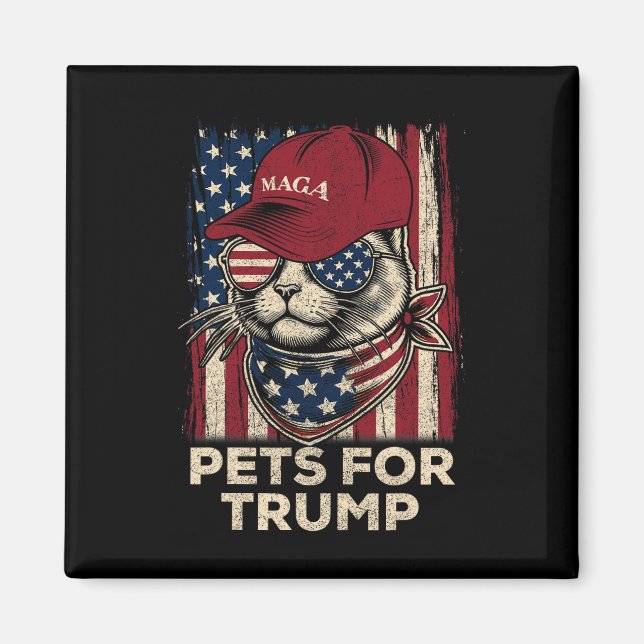 American Flag Cat Lives Problem Trump 2024  Magnet (Front)
