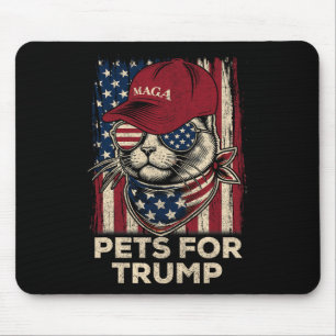 American Flag Cat Lives Problem Trump 2024 Mouse Pad