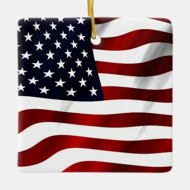 American Flag Ceramic Ornament (Front)