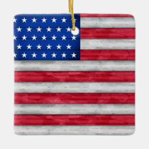 American Flag Ceramic Tree Decoration