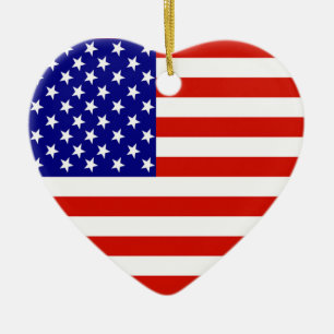 AMERICAN FLAG CERAMIC TREE DECORATION