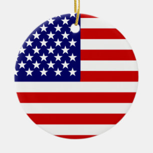 American flag ceramic tree decoration