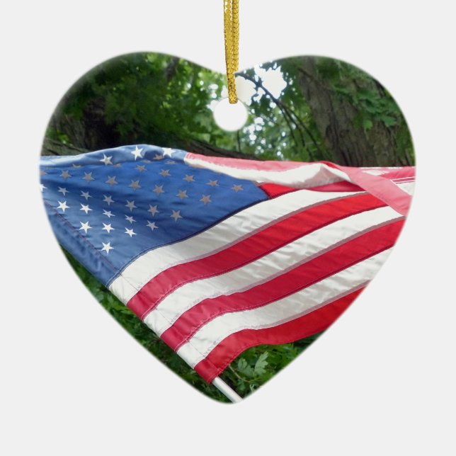 American Flag Ceramic Tree Decoration (Front)