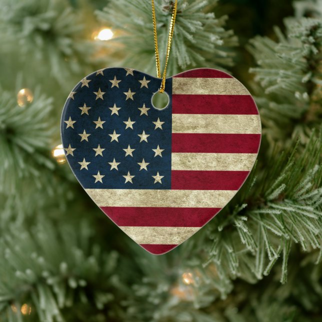 American Flag Ceramic Tree Decoration (Tree)