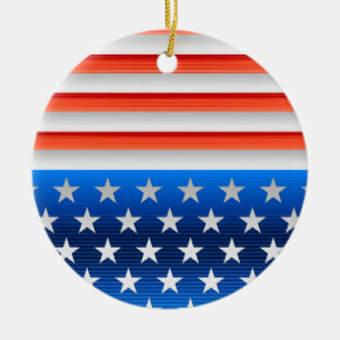 American Flag Ceramic Tree Decoration
