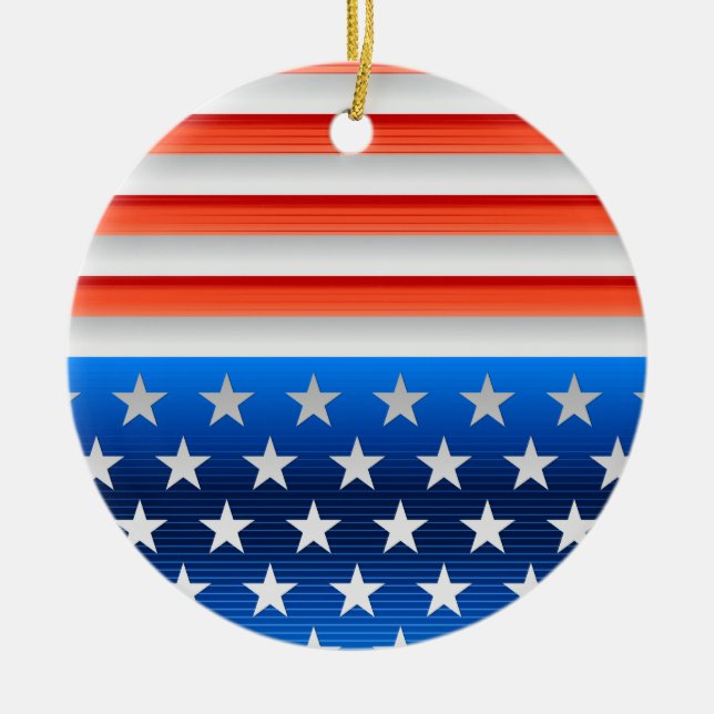 American Flag Ceramic Tree Decoration (Front)