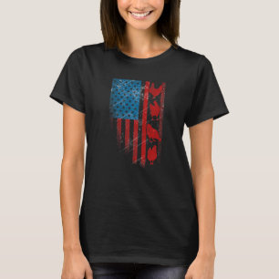 American Flag Chicken 4th of July Patriotic Farmer T-Shirt