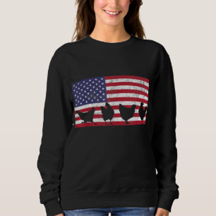 American Flag Chicken USA 4th of July Gift Men Wom Sweatshirt